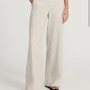 Express Cream Striped Wide-Leg Pants
